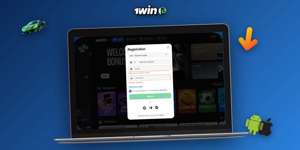 Enter your 1Win bonus code in the registration form field to unlock rewards