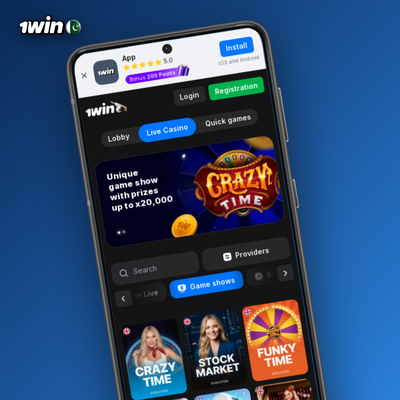 1Win casino bonus of 500% deposit match shown as stacked gold coins