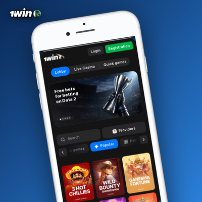 1Win casino games section with Megaways slot reels and fruit symbols