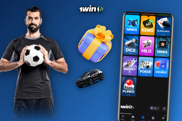 1Win casino online slots lobby showing themed game thumbnails on mobile screen