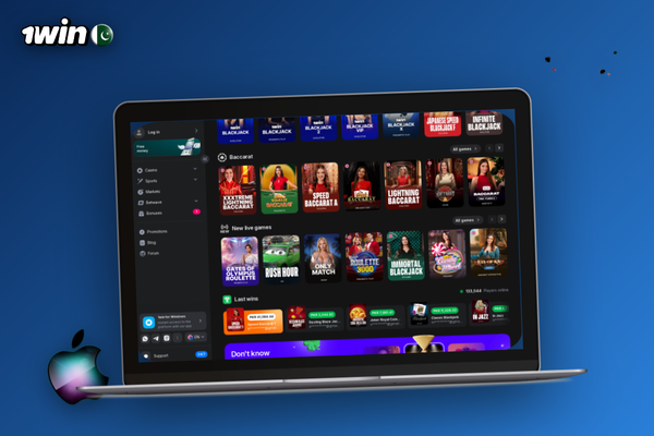 1Win casino site featuring crash games and slot titles from top providers
