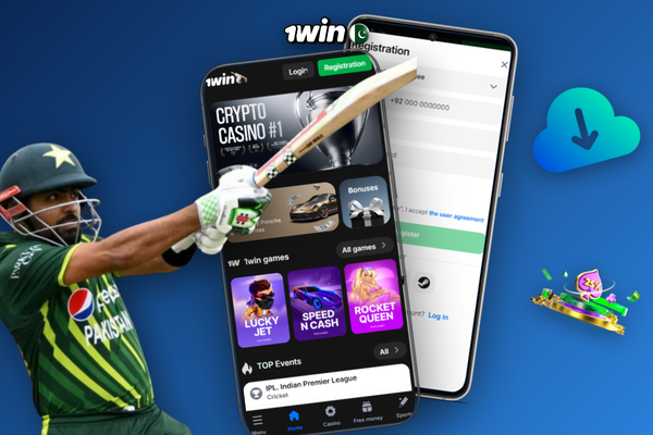 1Win one-click registration screen with JazzCash highlighted for Karachi players