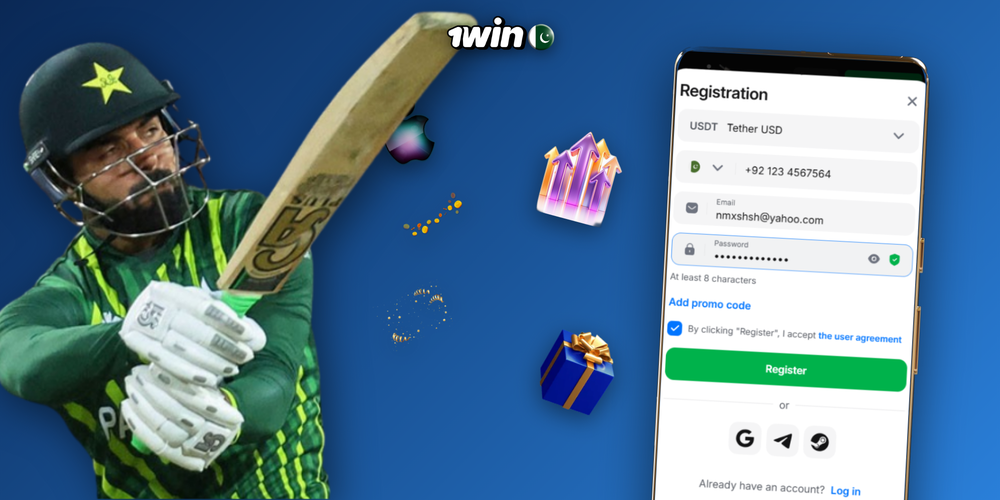 Sign up at 1Win via the official Pakistan registration form on mobile