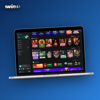 1Win Windows app sportsbook tile with cricket and football markets on screen